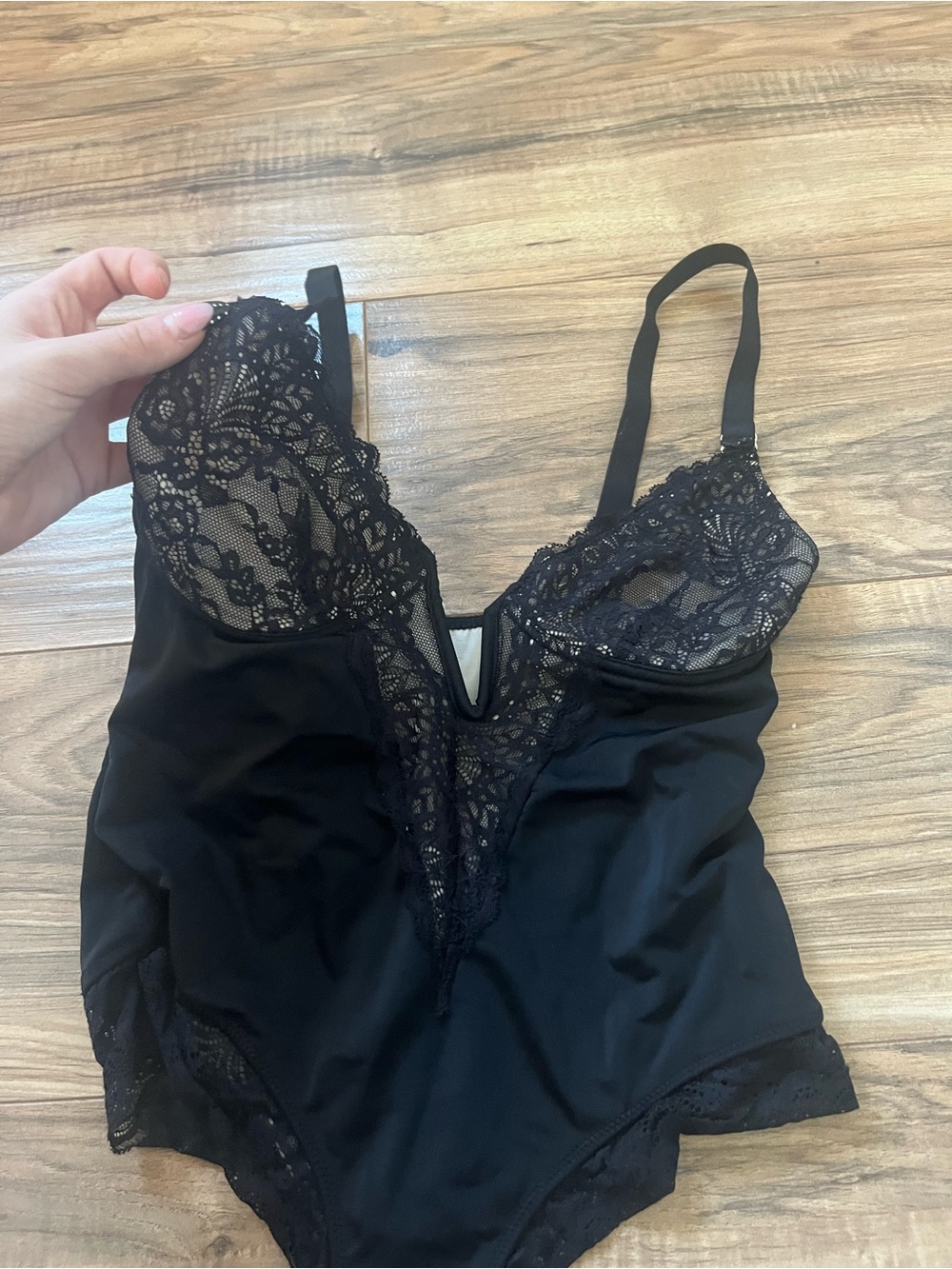 Black Lace-Trim Bodysuit - Women Intimates & Sleepwear